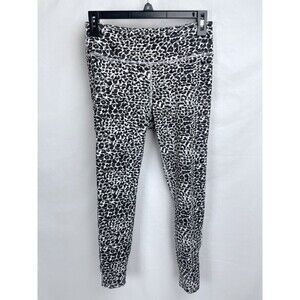 Outdoor Voices Women M Leggings Pants Black Brown Animal Print 24.5"